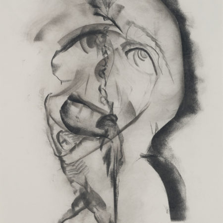 Charcoal drawing on newsprint by Doug Gilmour - untitled