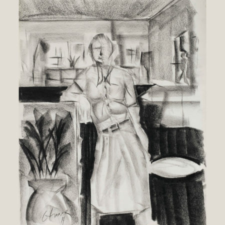 Charcoal drawing by Doug Gilmour - Berkeley Hostess